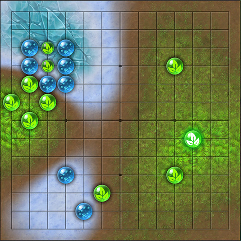 CGS Visualisierungen zeigen das Gebiet und den Einfluss von beiden Spielern auf dem Go-Brett an